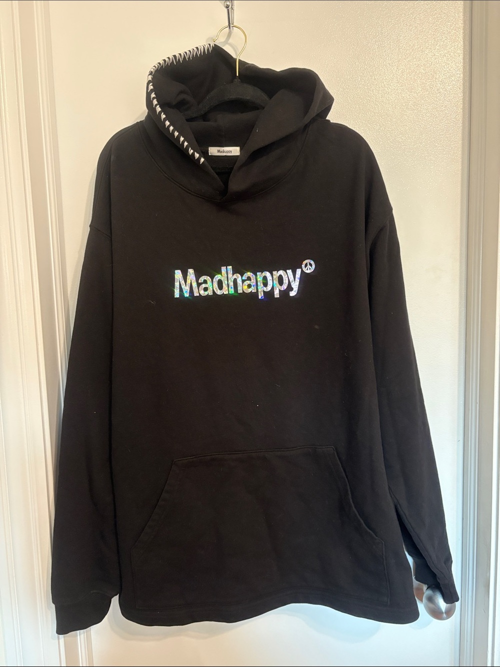 Madhappy Black Hoodie with Holographic Logo